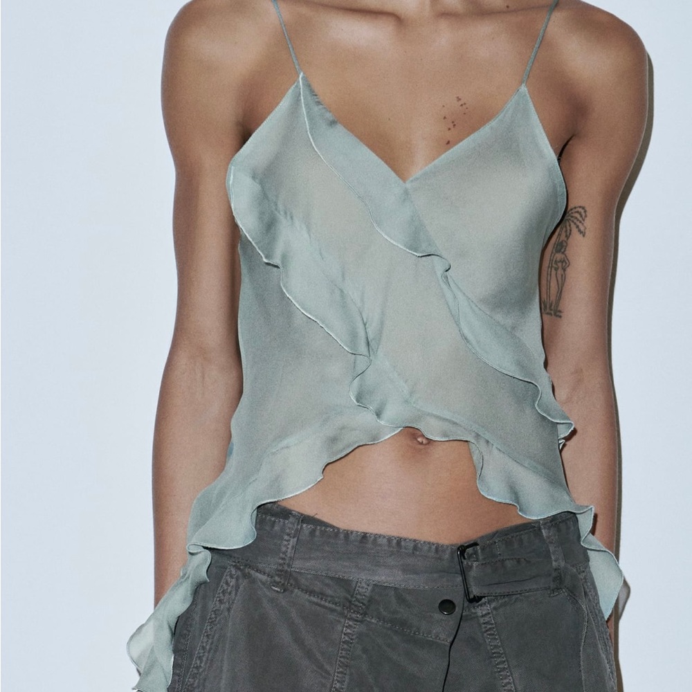 Zara Semi-Sheer Tank Blouse